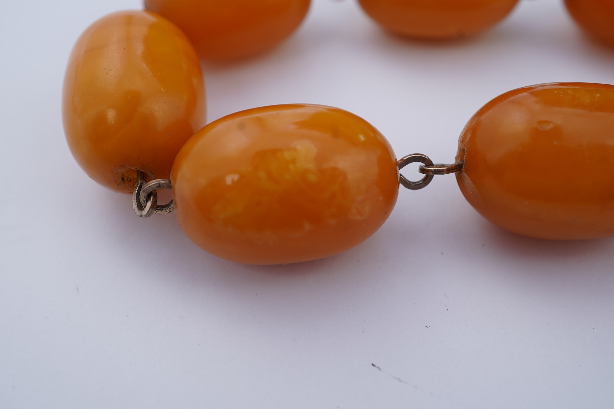An amber necklace